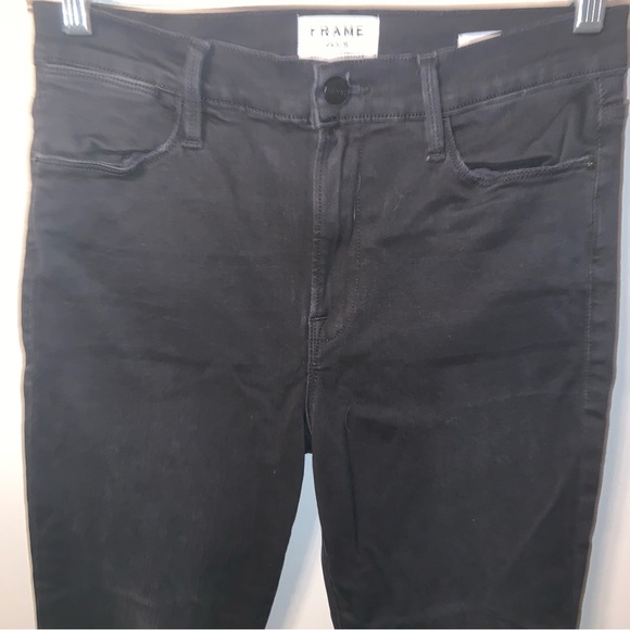 Frame Le High Skinny Black High Rise Jeans Ankle 30 - Picture 7 of 8